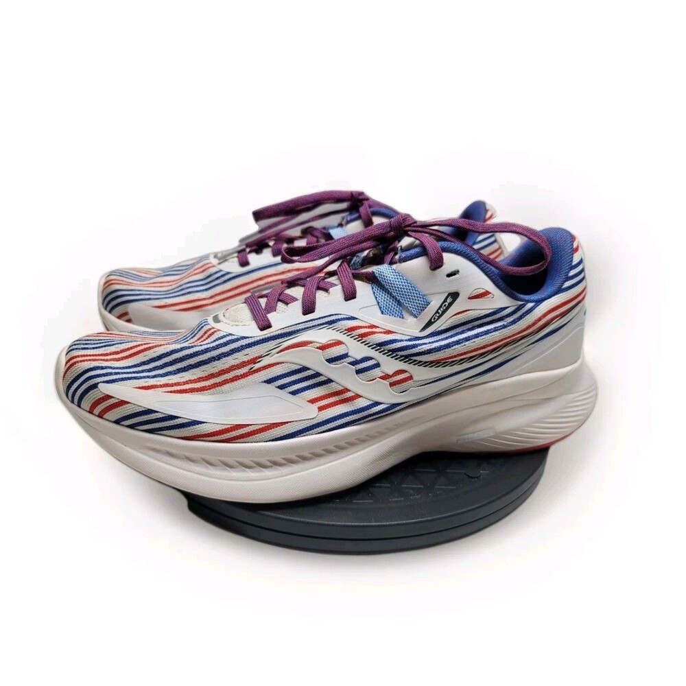 Saucony Guide 15 Women 9.5 Running  Shoes Sneakers Trainers White Red Blue USA